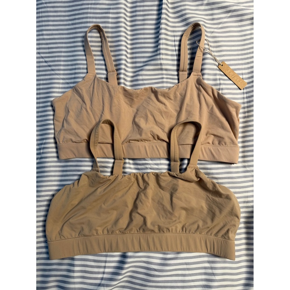 SKIMS Fits Everybody Scoop Neck Bra 2 Pack Tan BR-SCN-2025 Size 3X NWT